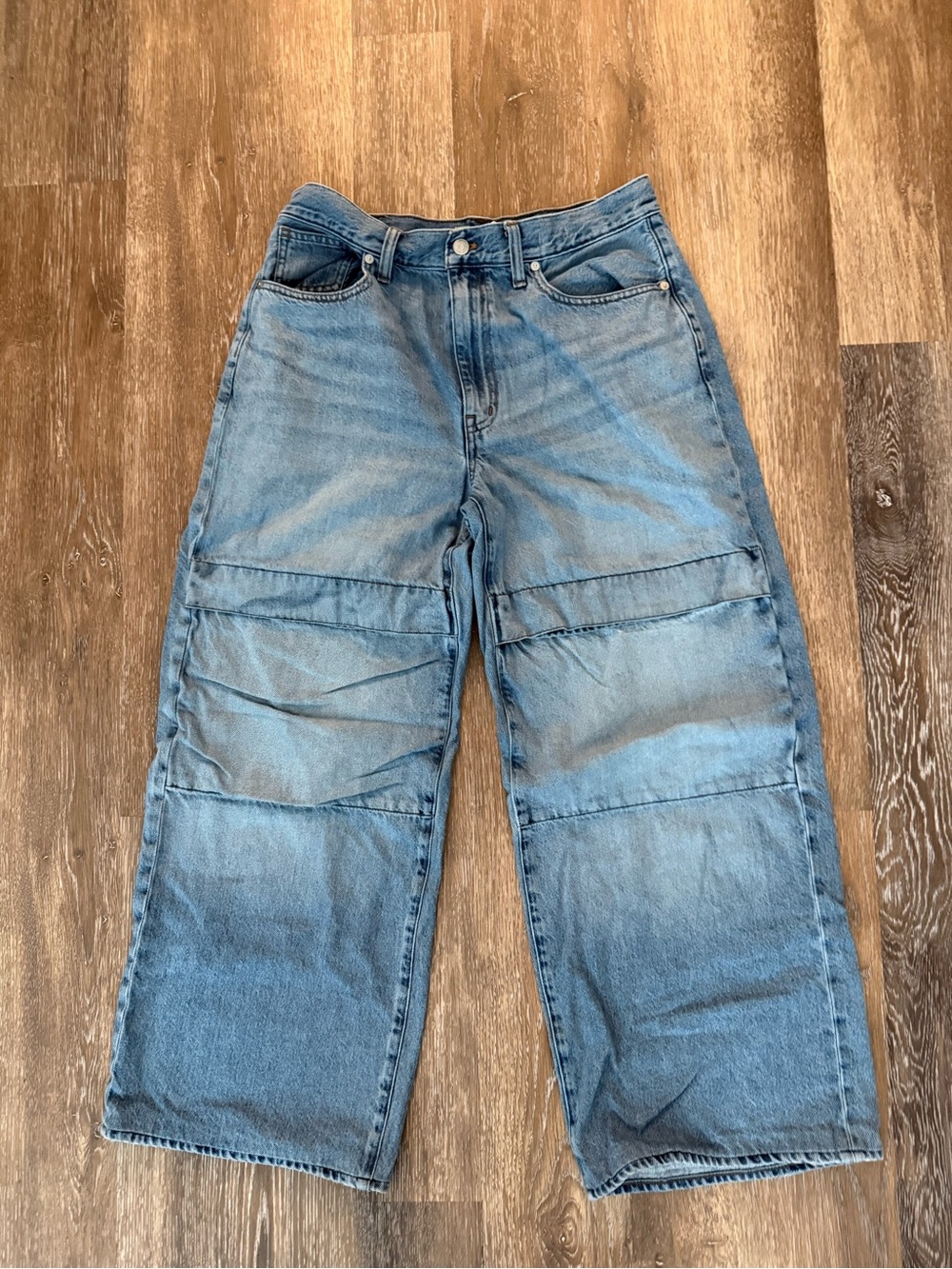 Madewell Light Blue Wide-Leg Jeans with Paneled Knees
